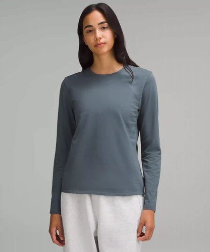 Organic Cotton Crewneck Long-Sleeve Shirt