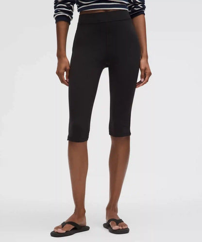 Groove High-Rise Notched-Hem Crop 15"
