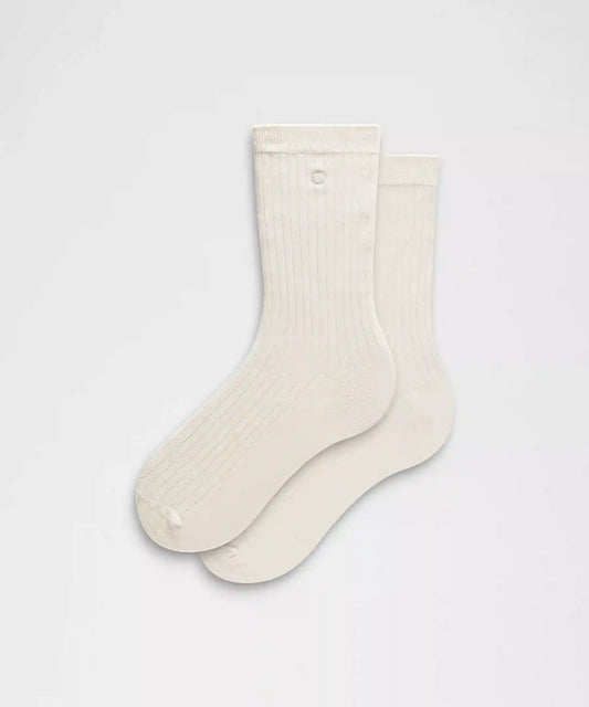 Unisex Ribbed Cotton-Blend Crew Socks