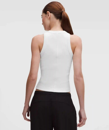 Ribbed Heavyweight Cotton-Blend Racerback Tank Top