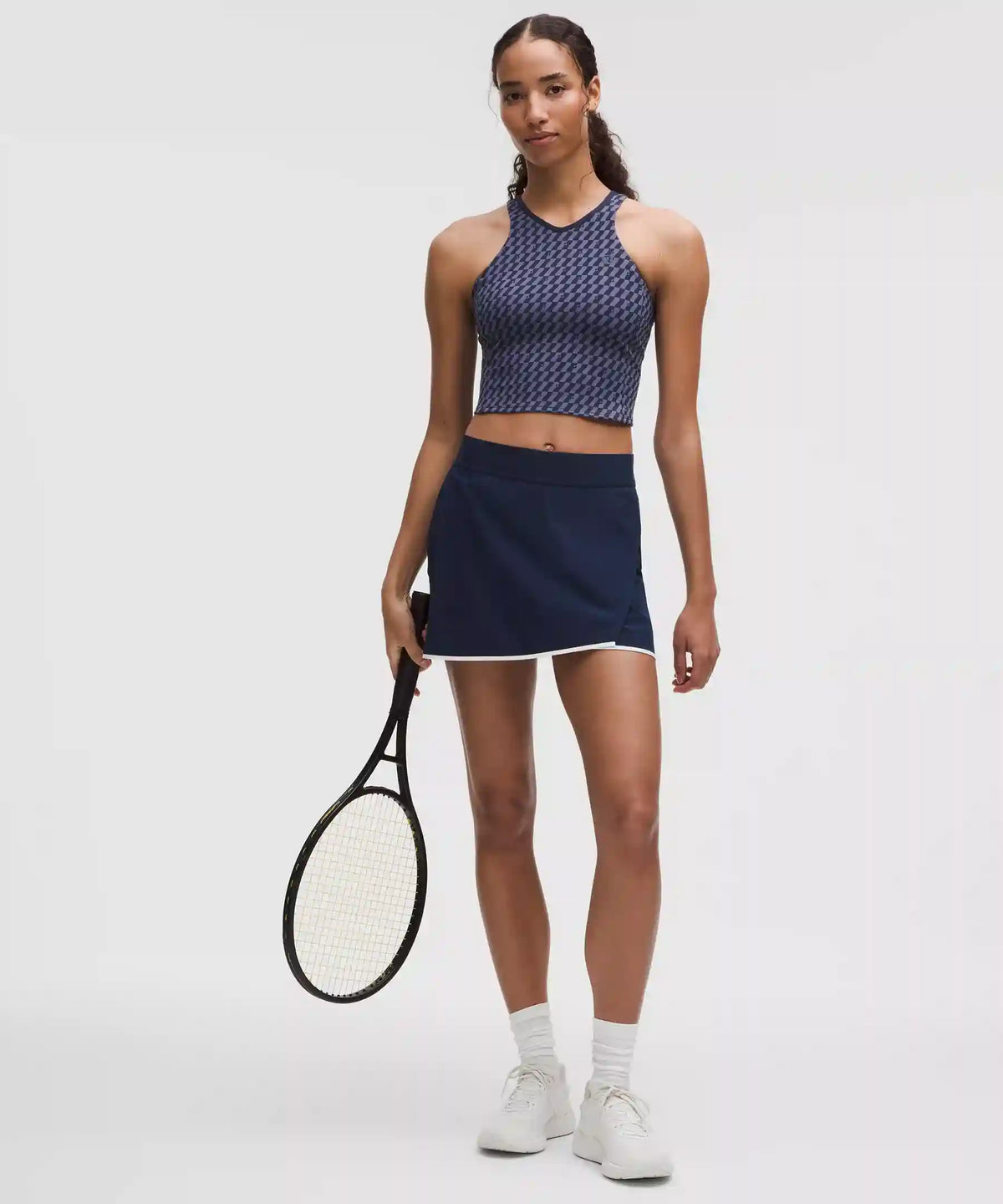 Cropped V-Neck Tennis Tank Top *Medium Support, B/C Cup