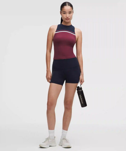 Mockneck Shelf Tank Top Light Support, B/C Cup *Stripe