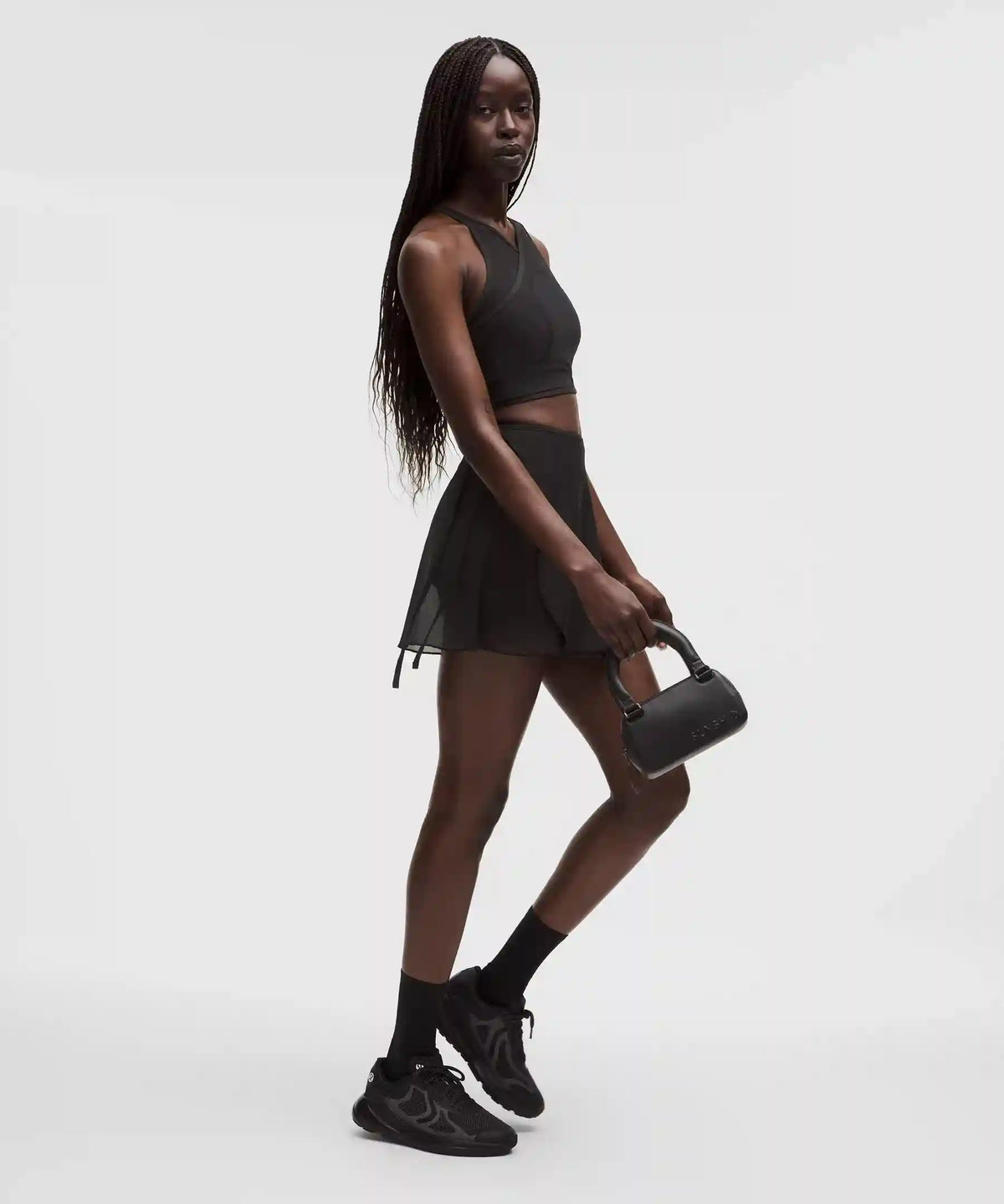 Mesh Cross-Front Cropped Tank Top B/C Cup *SLNSH Collection