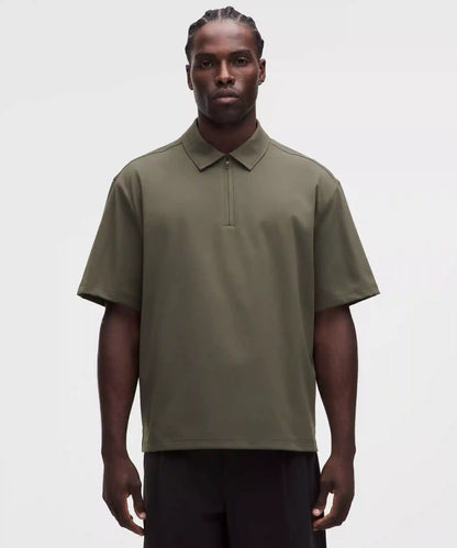 Daydrift Oversized Zip-Neck Polo Shirt