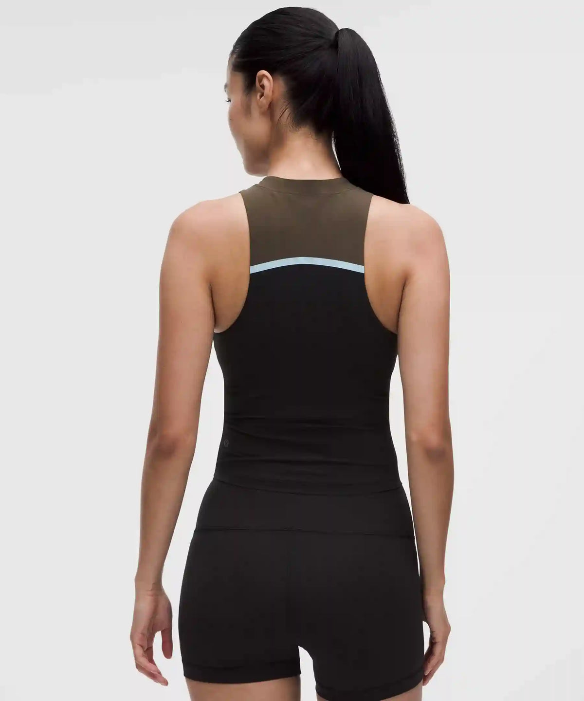 Mockneck Shelf Tank Top Light Support, B/C Cup *Stripe