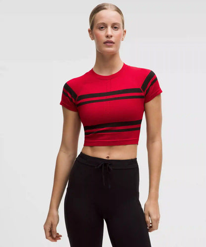 Swiftly Tech Cropped Short-Sleeve Shirt 2.0 *Stripe