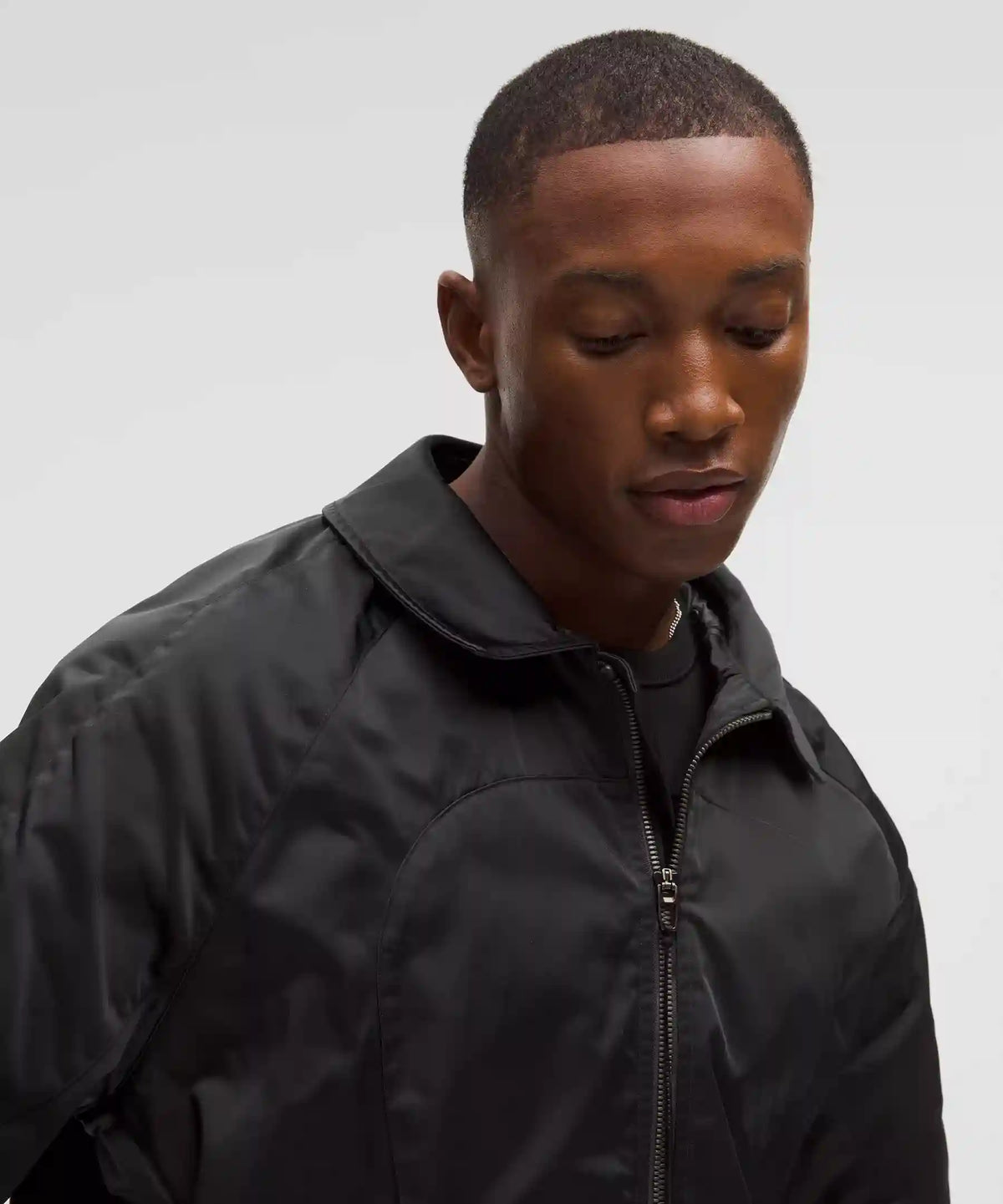 Taffeta Removable-Hood Collared Jacket *SLNSH Collection