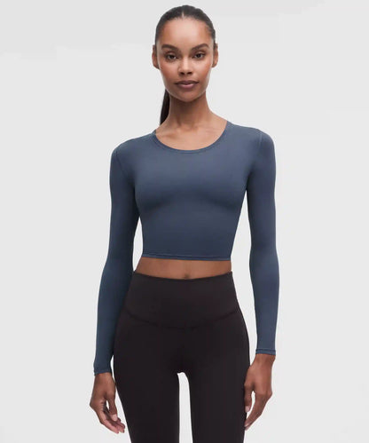 Unrestricted Power Cropped Long-Sleeve Shirt
