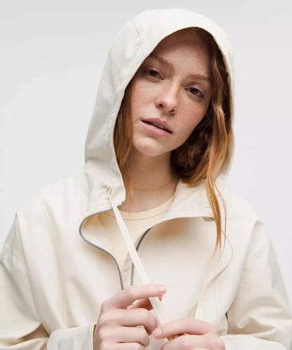 Water-Resistant Cropped Hooded Jacket