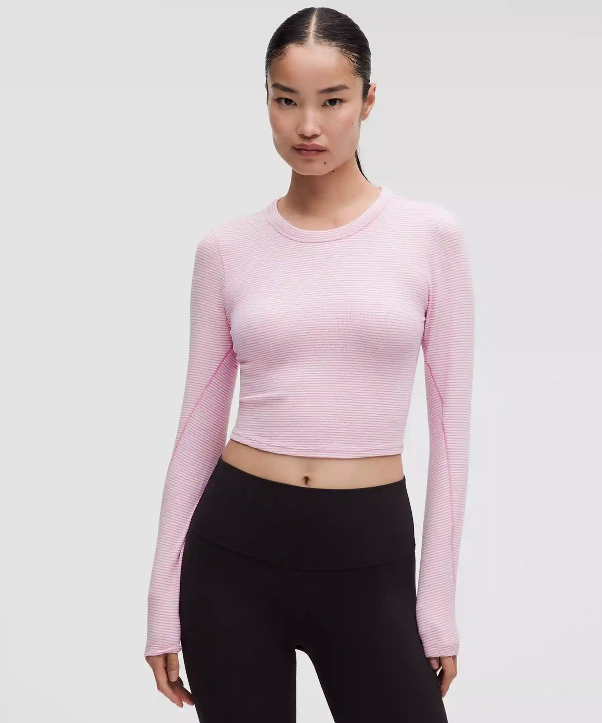 Hold Tight Straight-Hem Cropped Long-Sleeve Shirt