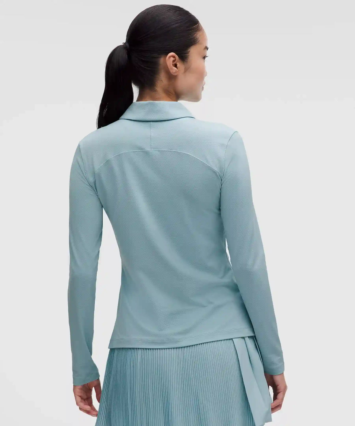 Quick-Dry Long-Sleeve Polo Shirt *Straight Hem