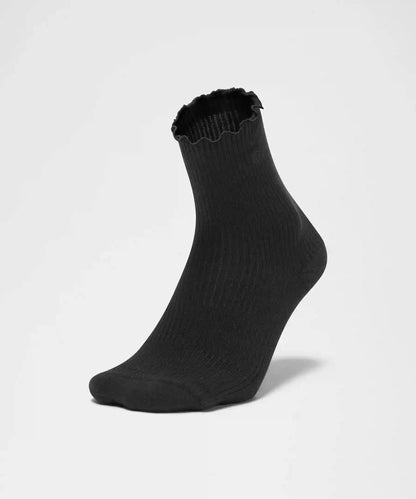 Unisex Lettuce Edge Quarter Socks *3 Pack