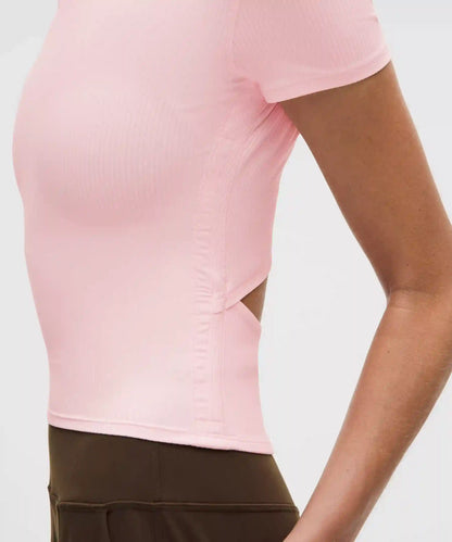 All It Takes Ribbed Keyhole Short-Sleeve Shirt