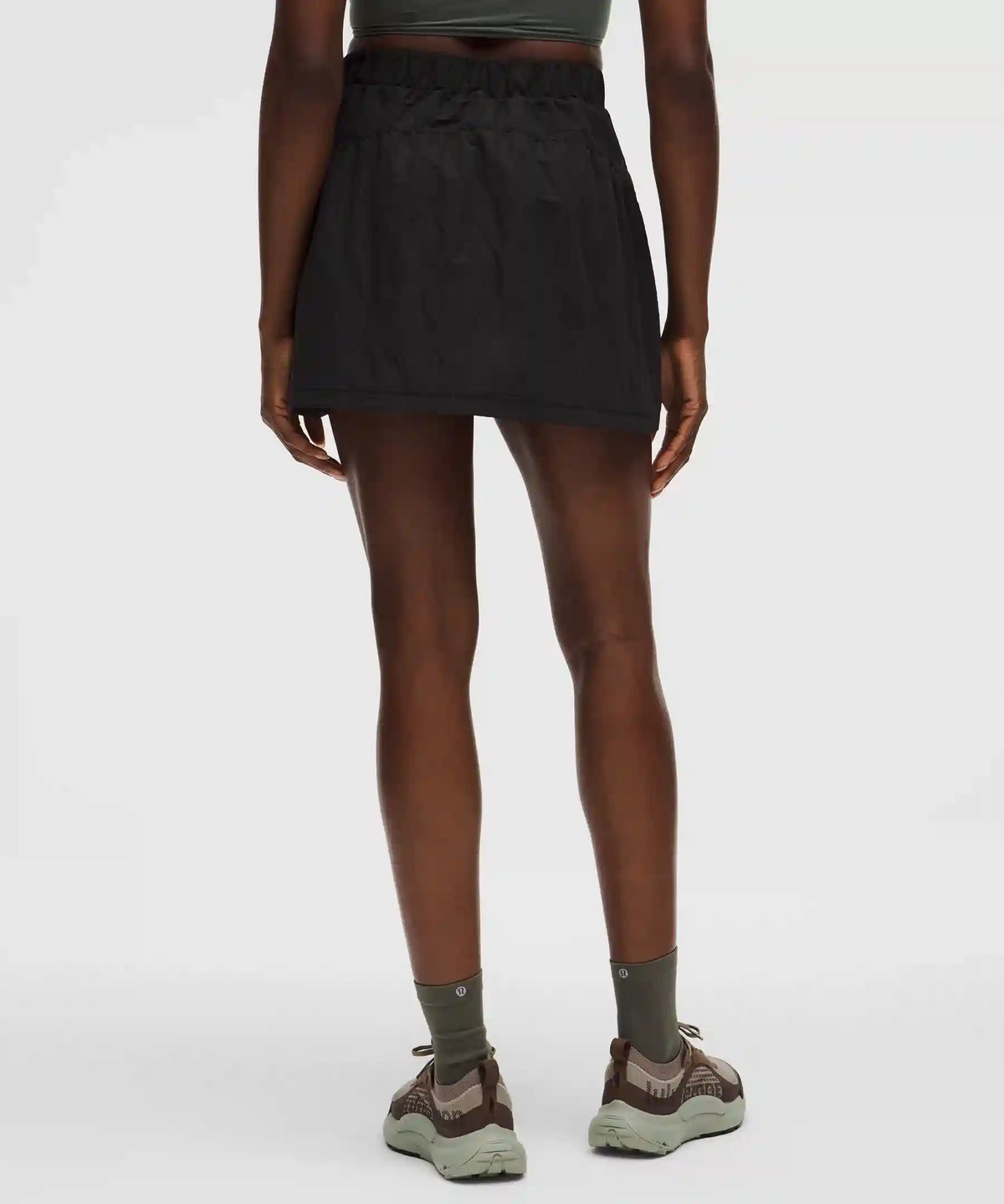 Crinkle Nylon High-Rise Mini Skirt