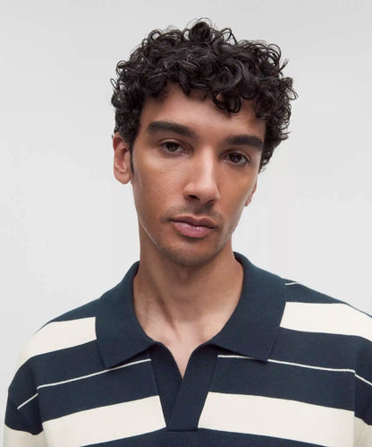 Cotton-Blend Knit Short-Sleeve Polo Shirt