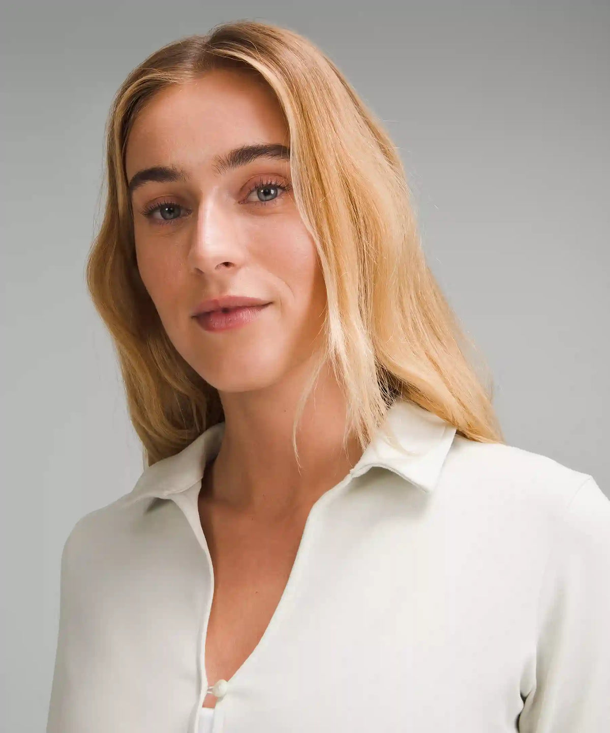 Stretch Cotton Long-Sleeve Polo Shirt