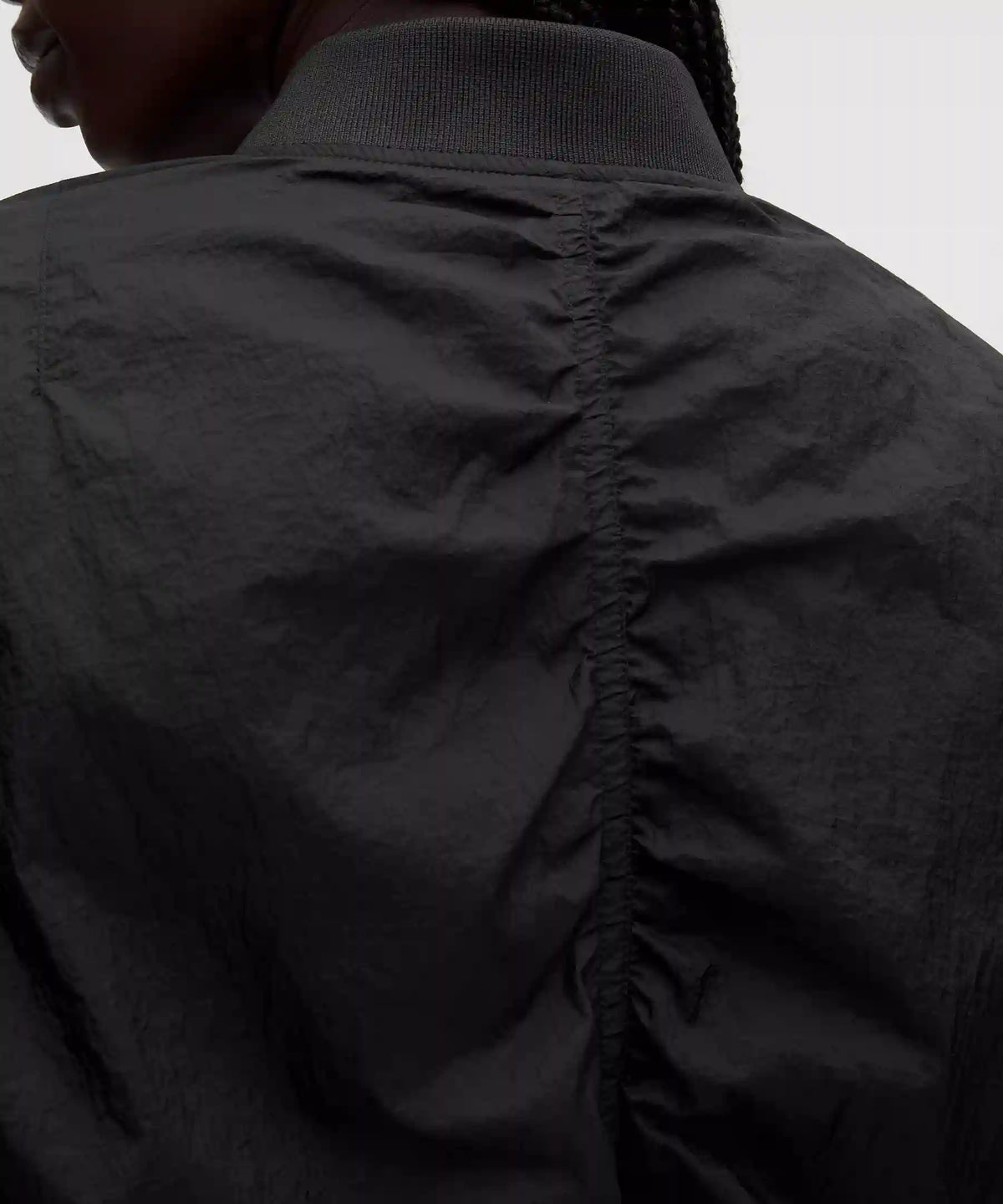 Curved-Hem Cropped Bomber