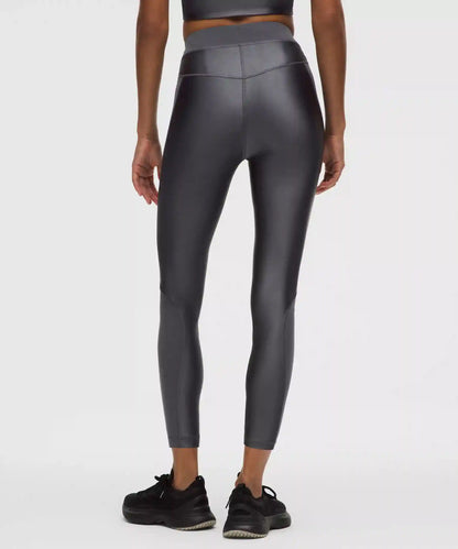 Satin Shine Panelled High-Rise Tight 25" *Wordmark