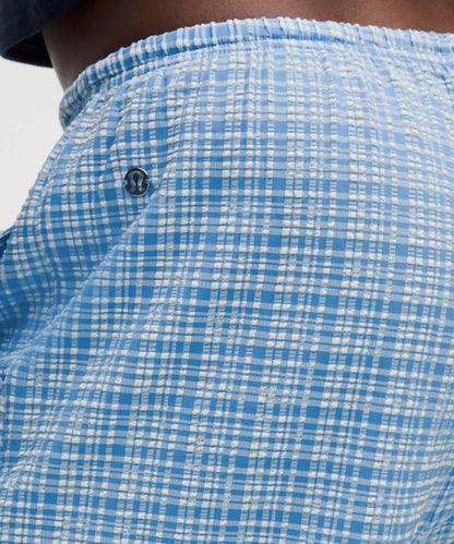 Seersucker Check Mid-Rise Pull-On Pant