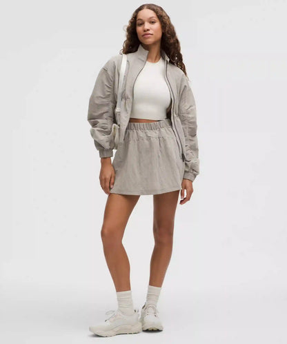 Crinkle Nylon High-Rise Mini Skirt
