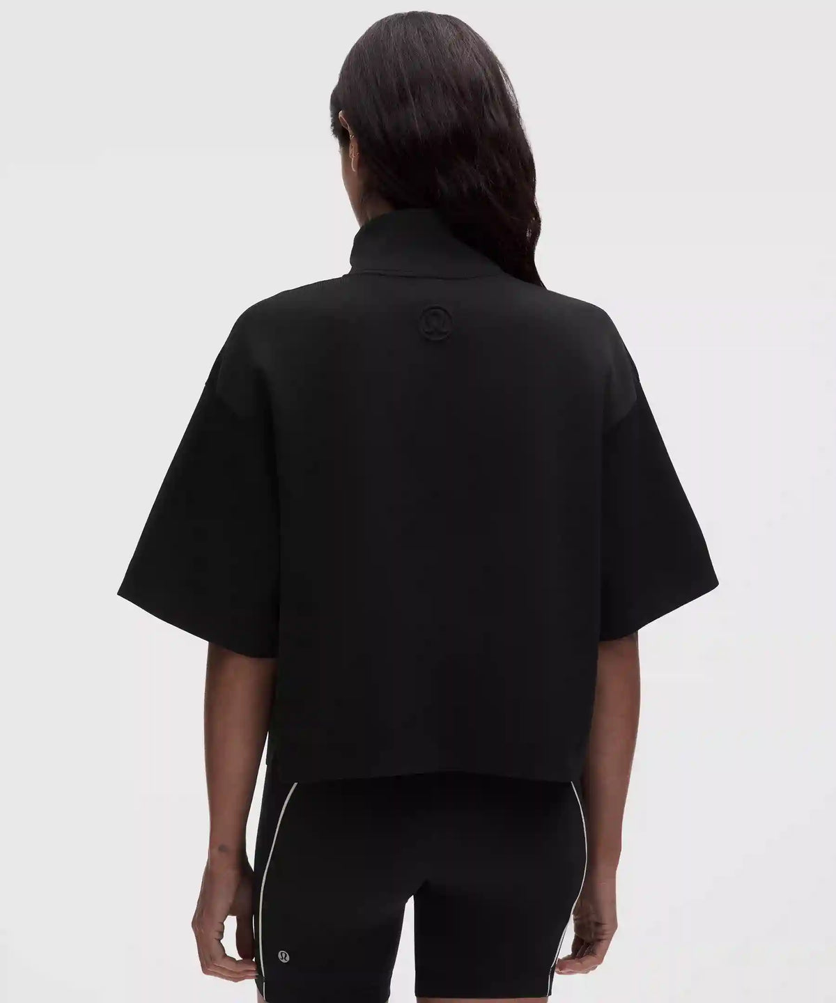 Structured Knit Half-Zip Short-Sleeve Shirt