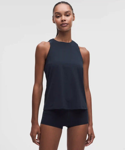 Silky High-Neck Yoga Tank Top