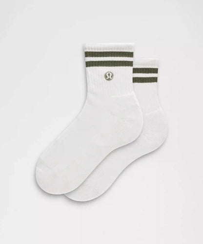 Unisex Daily Essential Quarter Socks *Stripe