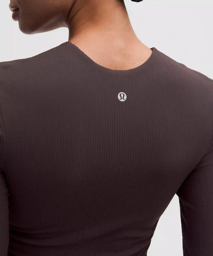 All It Takes Ribbed Nulu V-Neck Long-Sleeve Shirt *B-D Cups