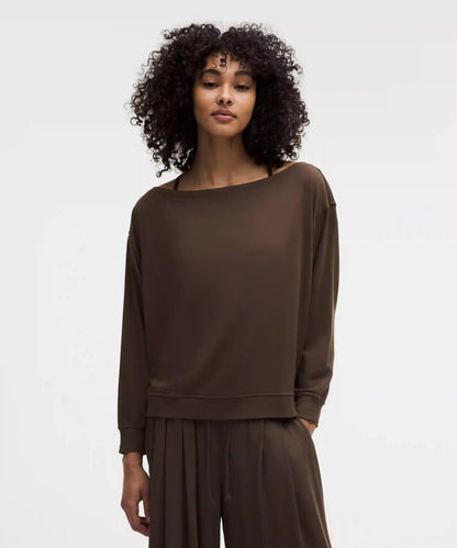BeCalm Oversized Boatneck Long-Sleeve Shirt