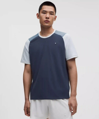 UV-Protective Textured Mesh Tennis Shirt