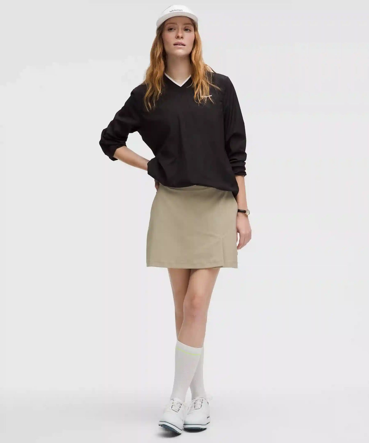 Stretch Twill Front Pleat Golf Skirt