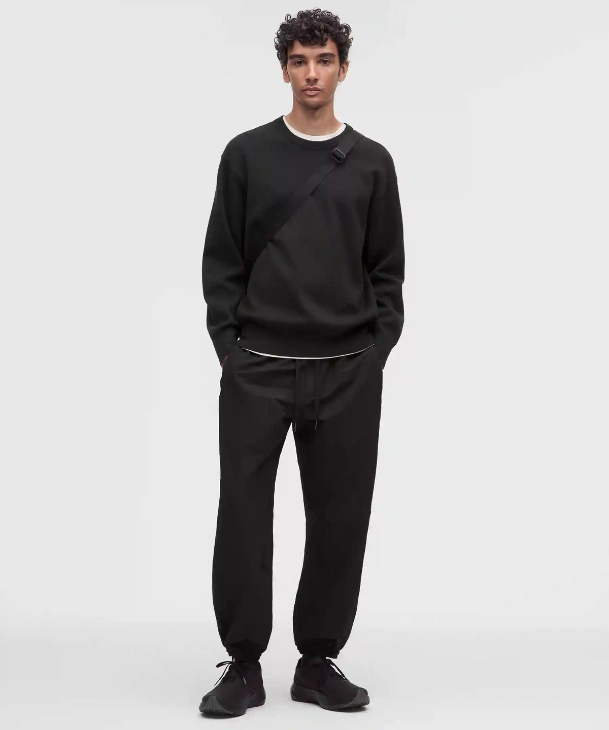 Cotton-Blend Knit Long-Sleeve Crewneck