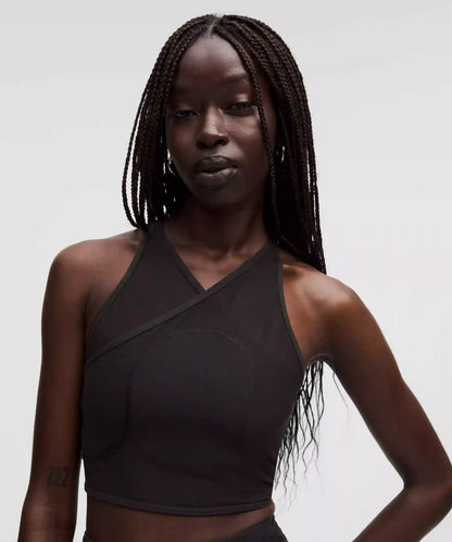 Mesh Cross-Front Cropped Tank Top B/C Cup *SLNSH Collection