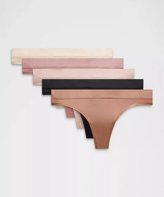 UnderEase Mid-Rise Thong Underwear *5 Pack