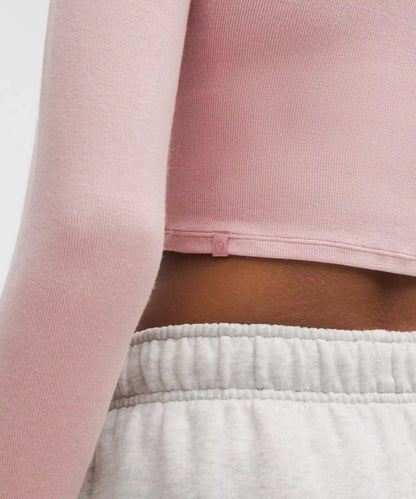 Hold Tight Straight-Hem Cropped Long-Sleeve Shirt