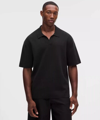 Cotton-Blend Knit Short-Sleeve Polo Shirt