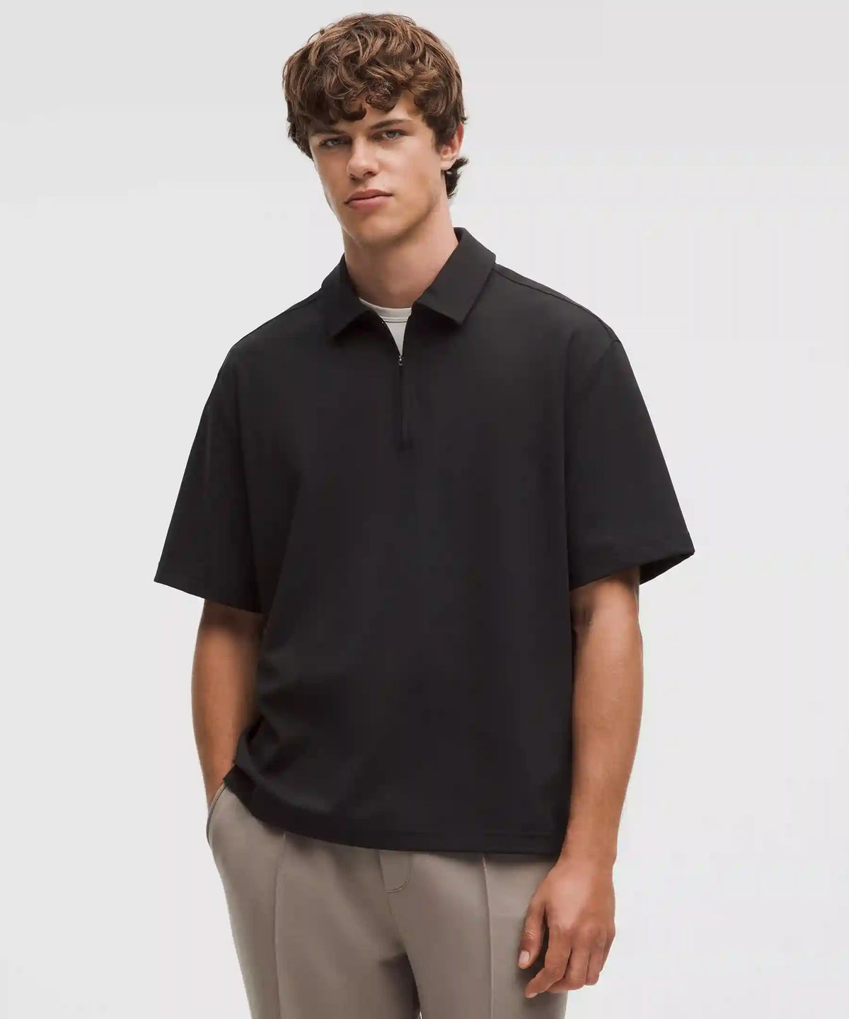 Daydrift Oversized Zip-Neck Polo Shirt
