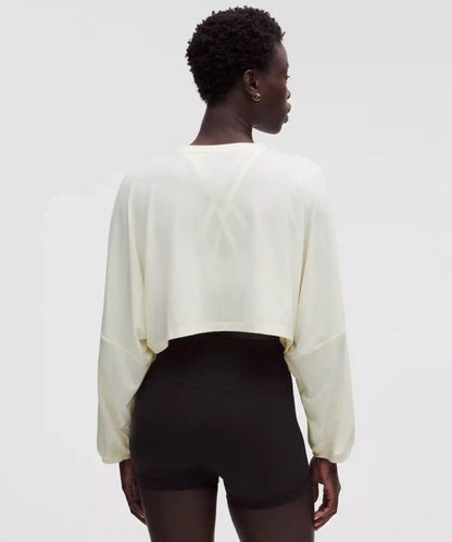 EasySet Relaxed-Fit Cropped Long-Sleeve Shirt