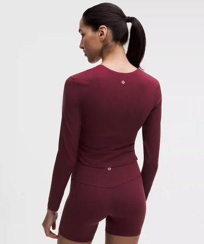 All It Takes Ribbed Nulu V-Neck Long-Sleeve Shirt *B-D Cups