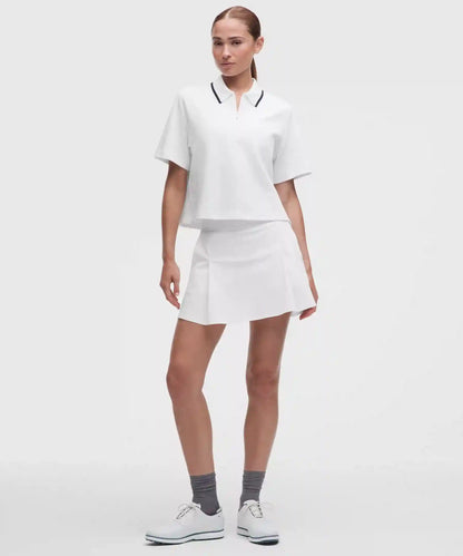Top-Stitched Pleated Golf Skirt
