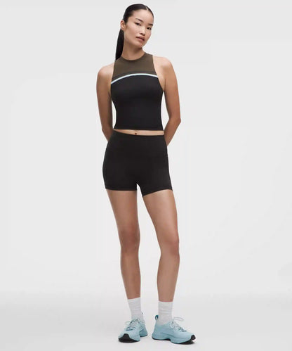 Mockneck Shelf Tank Top Light Support, B/C Cup *Stripe