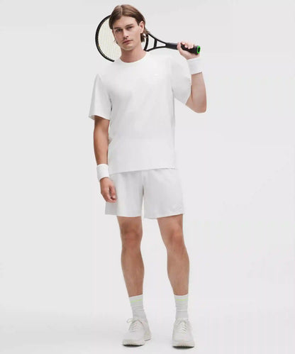 UV-Protective Striped Mesh Tennis T-Shirt
