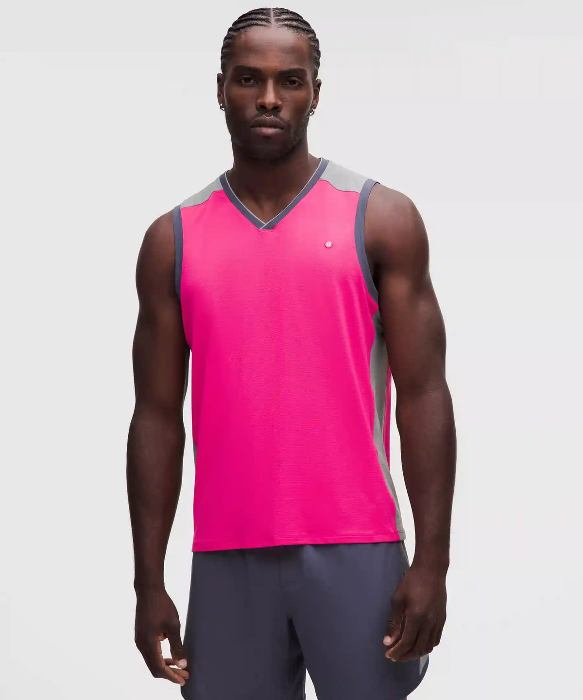 Pique Mesh-Panel Sleeveless Tennis Shirt