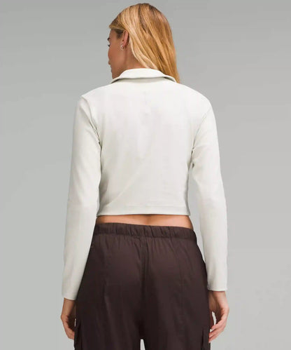 Stretch Cotton Long-Sleeve Polo Shirt