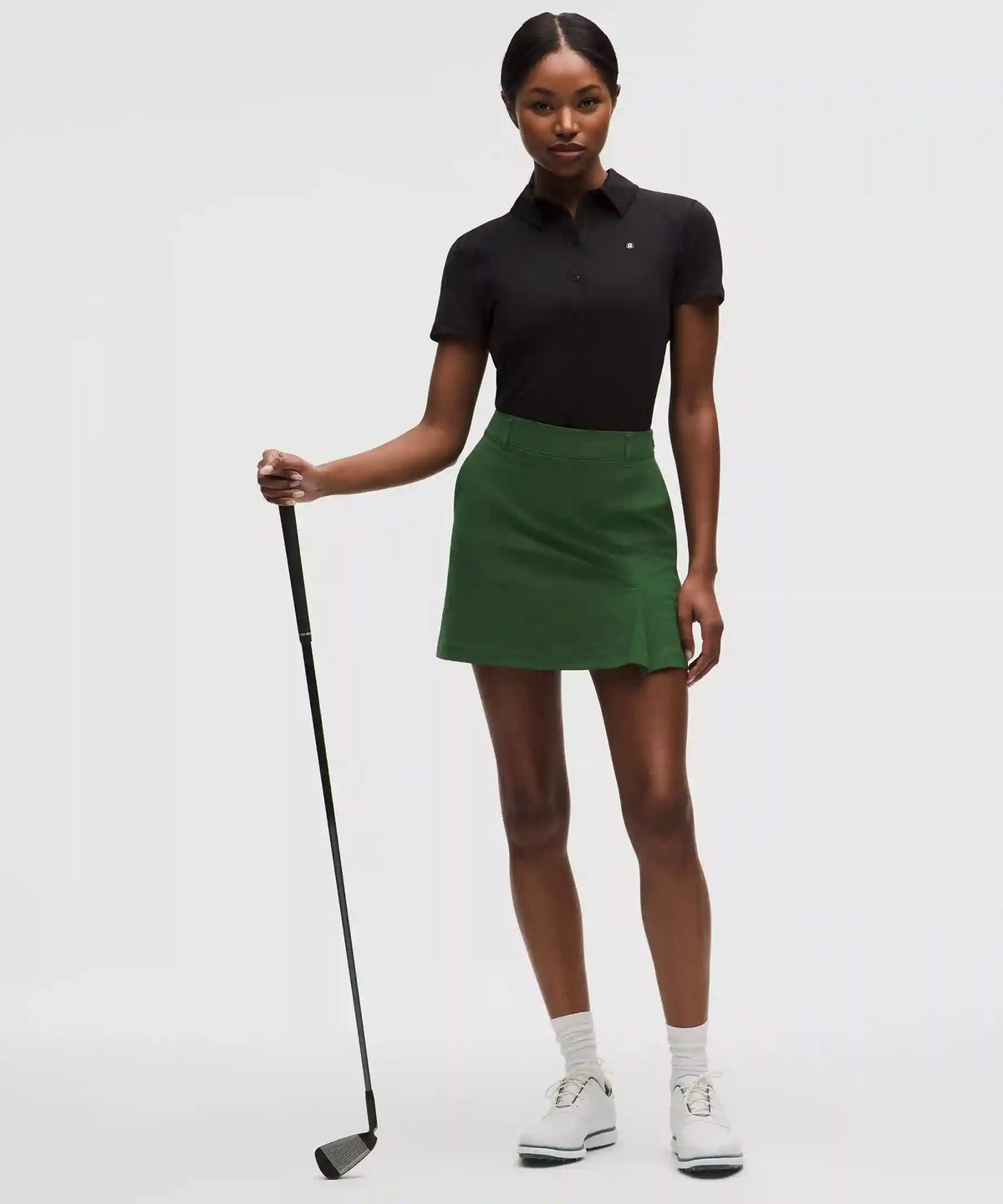 Stretch Twill Front Pleat Golf Skirt *Embroidered Logo