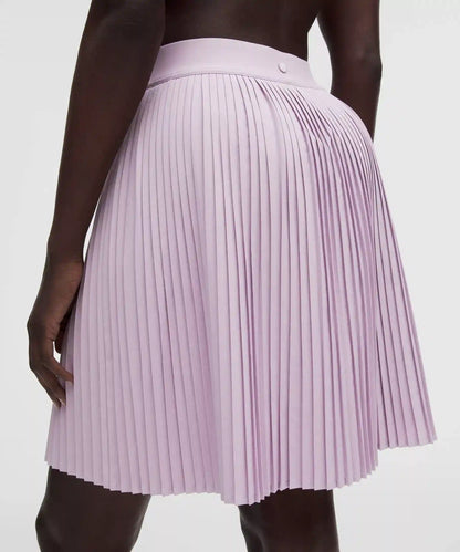 Pleated High-Rise Knee-Length Tennis Skirt