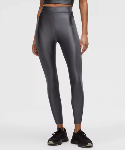 Satin Shine Panelled High-Rise Tight 25" *Wordmark