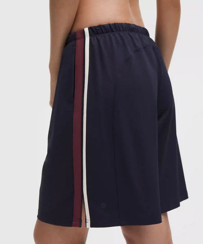 Striped Baggy Low-Rise Track Short 9.5"