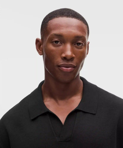 Cotton-Blend Knit Short-Sleeve Polo Shirt