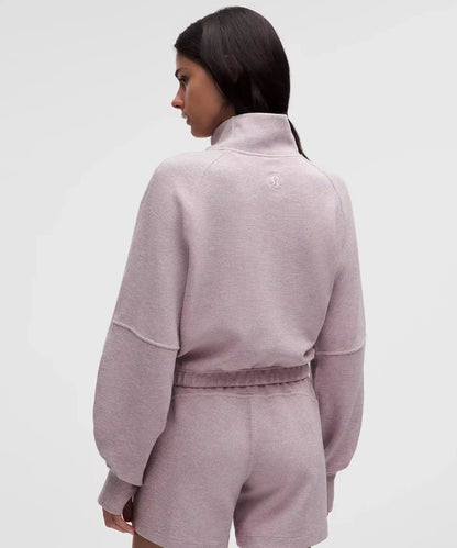Scuba Cropped Funnel-Neck Half Zip *Waffle